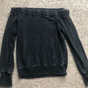 Black vintage off the shoulder long sleeve